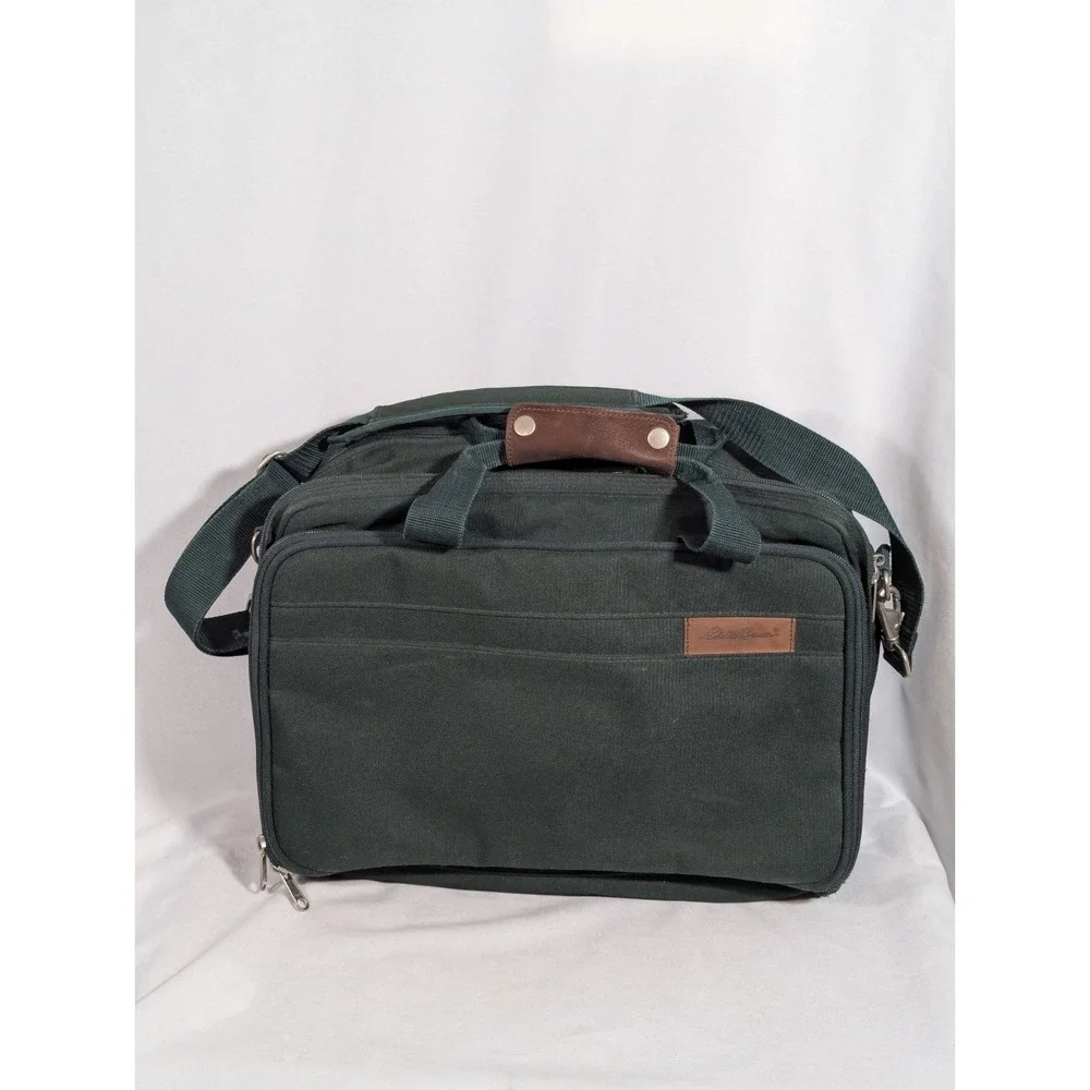 Vintage Eddie Bauer Messenger Bag Laptop Computer Case Green